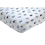 Nautica Kids Brody Nursery Bedding Collection (Crib Sheet - Whale Print) by Crown Crafts