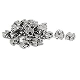 uxcell ワイヤーロープクリップ　304ステンレス鋼　シルバートーン　M2　25個入り