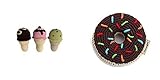 Cheengoo有機竹カギ針編みチョコレートドーナツとアイスクリームRattle Set