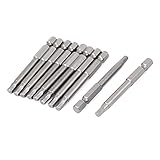 uxcell　磁気六角ドライバービット　ヘキサゴンシャンク　65mm x 4mm　10個入り