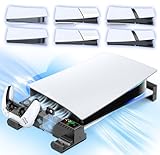 PS5 横置き 冷却 スタンド 3段階風速調節冷却ファン付 PS5コントローラー 充電器 放熱改善 熱対策 装着簡単 PS5/PS5 Slim/PS5 Pro通常版とデジタル版対応 転倒防止 地震対策 新型 プレステ5 スリム アクセサリー 黒色