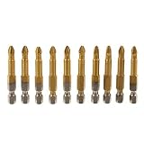 ノーブランド品 2セット（20pcs）　お買い得　耐久性　スクリュードライバービット　磁気　クロス　ヘッド　ドライバー　ビット　鋼　1/4六角シャンク　 50mm