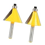 Fityle 2点セット　30度＋22.5度　ルータビット　1/4 "シャンク　面取りエッジ　ドアフレーム　窓枠　木工ツール　
