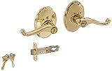 Schlage F51A FLAIR 505 WKF Wakefield Deco Rose Entry Door Lock Lifetime Bright Brass by Schlage Lock