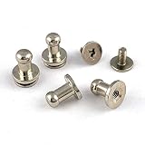 【KAMONレザー】ギボシ シルバー 4個セット 頭4㎜ ネジ式 留め具 金具 レザークラフト 手芸 パーツ