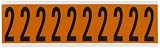 Brady 6570-2 Outdoor Numbers & Letters 2 1/4 Height x 7/8 Width Black on Orange Legend 2 (1 Card per