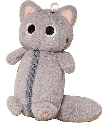 Amazon | ペンケース 猫 筆箱 ぬいぐるみ ねこ ペンポーチ ふわふわ 大