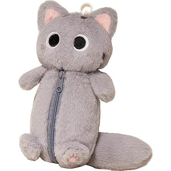 Amazon.co.jp: JUSTBOKU ペンケース 猫 筆箱 ぬいぐるみ ねこ