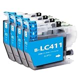 brother用インクカートリッジブラザー用LC411互換プリンターインク LC411C シアンC 4本セット対応機種：DCP-J526N/J528N/J914N/J915N/J926N-W/J926N-W/B /J928N-B/J1800N/ MFC-J904N/J905N/J739DN/DWN /J939DN/DWN大阪インク