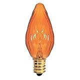Bulbrite 25F10A-8PK 25W Fiesta Style Candelabra Base, Amber Chandelier Bulb, 8-Pack [並行輸入品]