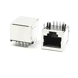 uxcell RJ45 PCBジャック　RJ45 PCBジャックソケット　ライトアングルピン　押しタイプ　15個 8P8C　20mmのロング