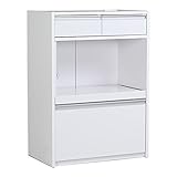 arne キッチンラック 伸縮 R+レンジ 75H ハイタイプ 幅74.2～136.6cm 高さ104cm ホワイト