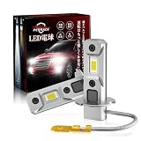 Perrace 2色切替可 h3 led イエロー h3 led フォグランプ 2色 爆光 ホワイト/イエロー 角度調整可能 DC12V カラーチェンジ h3 ショート ledバルブ 小型 高輝度 2本セット