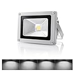 RUICAIKUN 屋外LEDフラッドライト20W 昼白色 防水仕様IP65 投光機 セーフイルミネーションライト プラグ