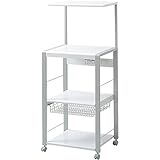 エムケー精工 レンジ台 3段 ハイタイプ ホワイト 幅57 奥行48 オープンラック フローリエ 新型