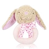 TUMAMA Pink Baby Girl Bunny RattleNewborn Infant Baby Handbell Made of High-elastic PP Cotton Suitbl