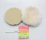 ポリッシャー用 ウールバフ マジック式 純羊毛 磨き ハード ソフト Surf stationオリジナル結束バンド付き 2個セット (125mm)