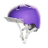 bern バーン 子供用 ヘルメット スケボー スノボー 自転車 ジャパンフィット NINA GLOSS-PURPLE VISOR付 S-M(51.5-54.5cm)