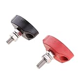 Homyl 赤と黒　ステンレス鋼　絶縁　端子台　シングルスタッド　10mm　2個入り