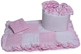 ベビードール寝具ギンガムクレードル寝具セット、ピンク
