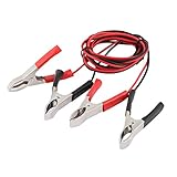 uxcell テストケーブル テストリード ワニ口クリップ バッテリークランプコネクタ 30A 黒 赤
