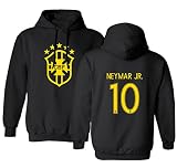TCAMPブラジル2018 National Soccer # 10 NEYMAR JR。World Championshipメンズフード付きスウェットシャツ Adult X-Large ブラック