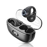 Qtonthy 【2025新モデル イヤーカフ イヤホン】bluetooth5.4 ワイヤレスイヤホン 耳挟み 空気伝導 耳を塞がない オープンイヤー 音漏れ抑制 Hi-Fi音質 マイク内蔵 U形構造 EDR技術 ENCノイズキャンセリング ブルートゥース LCD表示 48時間再生 IPX7防水 通勤/通学/スポーツ/音楽/ゲーム