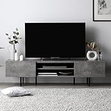 RASIK テレビ台 55型 対応 150cm幅 ストーングレー ローボード ワイド 脚付き 収納 リビング TV台 木製 Stova ストーヴァ