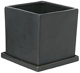 エイチツーオー インテリアポット スクウェアーL ブラック H1211