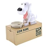 PowerTRC私の犬貯金箱かわいいロボットCoin Munching Stealingマネーボックスホワイト