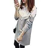 Tangheir マタニティ ワンピース 産前 産後 春 秋 授乳 おしゃれ 長袖 可愛い マタニティー服 妊婦 きれいめ フォーマル 着やすい (L, グレー)