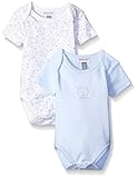 ABSORBA Baby-Boys Two Pack Short Sleeve Bear Body Suit Blue/White Print 3-6 Months [並行輸入品]