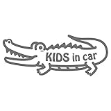 imoninn KIDS in car ステッカー　【シンプル版】　No.67　ワニさん　（シルバーメタリック）