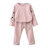 Tovadoo 子供服 ベビー服 女の子 トップス+ズボン 秋冬 長袖 梅刺繍 可愛い ファッション 部屋着 保育園 旅行 3-7歳