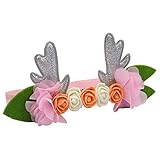 Play Tailor 赤ちゃん用ヘッドバンド　可愛いトナカイ　花　ヘアアクセサリー　女の子　お出かけ　写真撮影　お誕生日　パーティー　記念写真