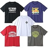 [ダブルスタンダードジャパン] メンズ 半袖 Tシャツ 5枚組 デザイン固定 プリント 夏 人気 おしゃれ 透けない 綿100 M [r-rnt-0223DRY-M]