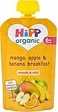 Hipp Organic Mango, Apple & Banana Breakfast with Wholegrain Cereals 6mths+ (100g) ヒップ有機マンゴー～全粒穀物とリン