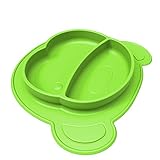 Feili ベビー食器　シリコン　キッズ 子供 ベビー　ボウル プレート　シリコン製ボウル　ベビープレースマット　吸盤付 滑り止め　ボウル　子供　幼児　赤ちゃん用　猿模様 (グリーン)