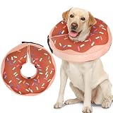 BINGPET エリザベスカラー 犬 猫 カラー ペット用品 ケアカラー 引っ掻き防止 傷舐め防止 首に優しい 術後ケア 避妊手術 去勢手術 着脱簡単 洗える 柔らかい クッション 柔軟 軽量 ソフト 通気性 ストレスフリー ケガ 介護 人気 可愛い ドーナッツ おしゃれ 小型犬 中型犬 大型犬 ねこ ネコ 犬猫兼用 （ブラウン、Lサイズ）