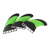 サーフボード futureフィン Mサイズ 3枚セット G5サイズ カーボン サーフィン スラスタ (グリーン, G5 LOGO)