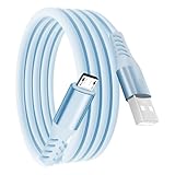 SLuB Micro USB ケーブル【1.5M】Type A to マイクロタイプB 2A急速充電 USB2.0データ転送 シリコン素材 断線防止 Android 充電コード Type-B PS4 コントローラー充電器 Xperia X/Galaxy S7/Kindle/モバイルバッテリー/加湿器等の各種Micro Type B機器対応 ブルー