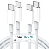 USB Type C 充電ケーブル USB C/Type C ケーブル 【1m+2m 2本セット】 PD対応 100W/5A 超急速充電 USB-C 断線防止 iPhone 16 /16 Pro /15/15 Plus iPad Pro等Type-c機種対応