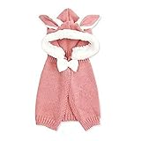 WIN 選べる4色 ベビー ＆ キッズ 用 かわいい　赤ずきんちゃん風 ニット帽 耳 首元 足 ポカポカ ニット帽 ポンチョ 公園 お出かけ お散歩 赤ずきん 風 帽子 ニット ボンボン ネックウォー