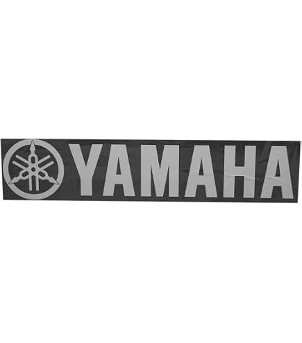 Yamaha Tuning Fork Decal Stickers - Red/Silver 40mm Gel Badges (Pack Of 2) | UK Stock
