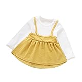 黄色　ワンピース　ベビー服　女の子　幼児　子供服　女の子　赤ちゃん服　　長袖　5サイズ　キッズ服　ロンパース　カバーオール　満月/出産祝い/プレゼント75CM-125CM（2歳－5歳） (5歳, 黄色