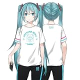 [MZYSTJ] Miku 初音ミク印象 半袖Tシャツ 長ズボン コスプレ衣装 男女兼用 春秋服 (ズボン,M)
