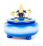 月および星が付いているオルゴールのオルゴールは、 x の深さの着色された幅 X の高さ 12 の cmx11 cmx12 cm の鉱石山箱の演劇の時計をします