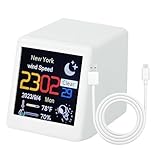 スマートウェザーデスクトップコレーション、スマートWifiウェザーステーション,デジタル目覚まし時計Wifi 対応スマートデジタル気象観測所 - 家庭、オフィス、寝室向けの Wifi スマート エア ステーションを備えたスマートな天気予報