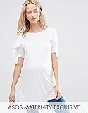 ASOS (エイソス) マタニティ フリル 半袖 Tシャツ ホワイト UK 8 (M) [並行輸入品]