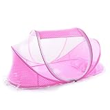 (ホールドウェル)holdwell ベビー蚊帳　折りたたみ　携帯用　アウトドア　コンパクト　キャンプ　夏　0～3歳　３点セット　ピンク